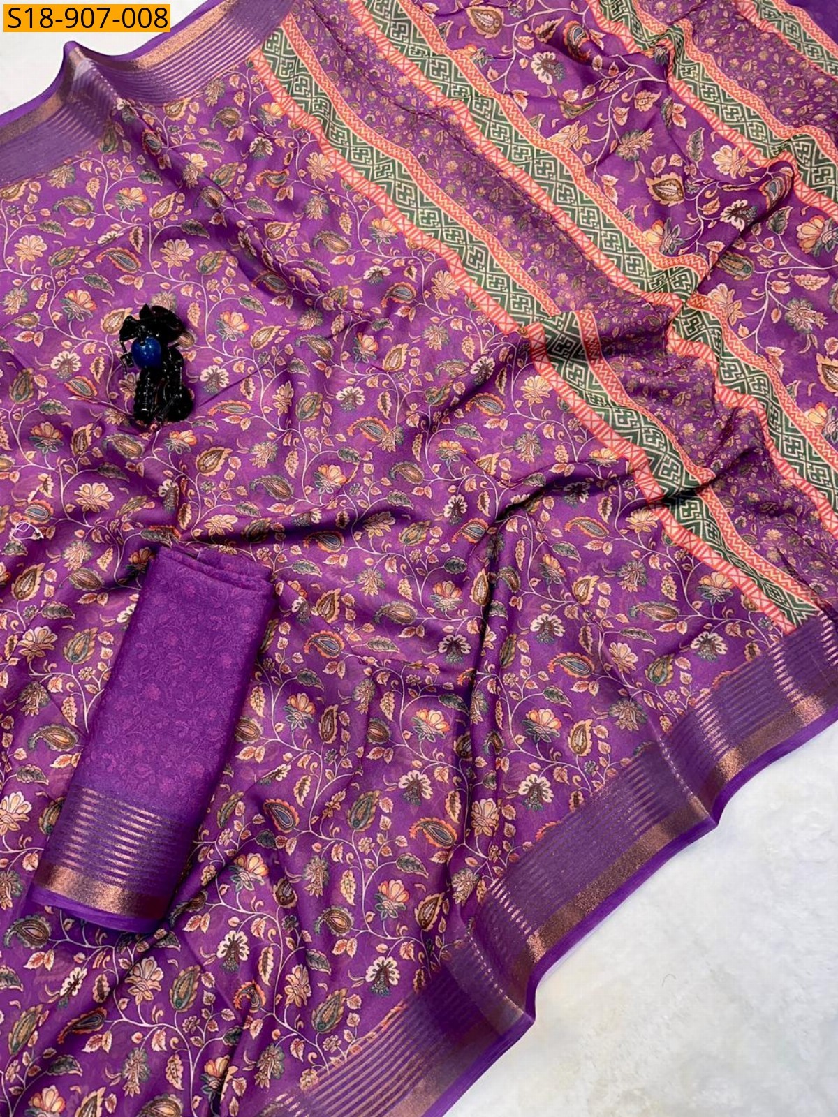 Magenta Fancy Georgette saree