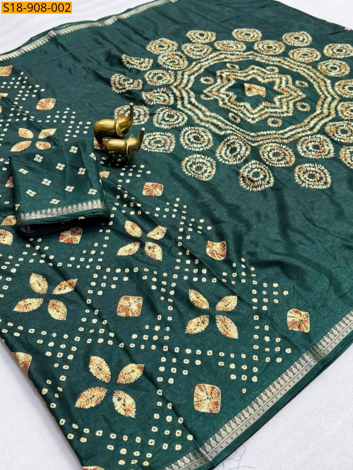 Green Fancy Tussar Silk saree