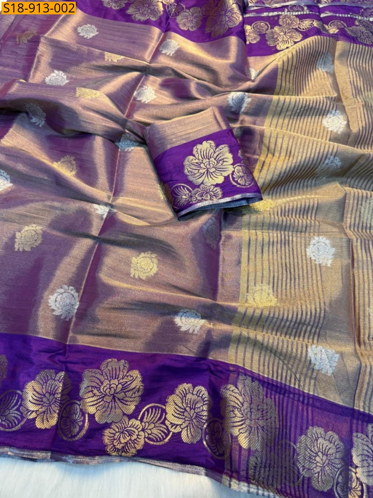 Violet Fancy Tissue silk saree