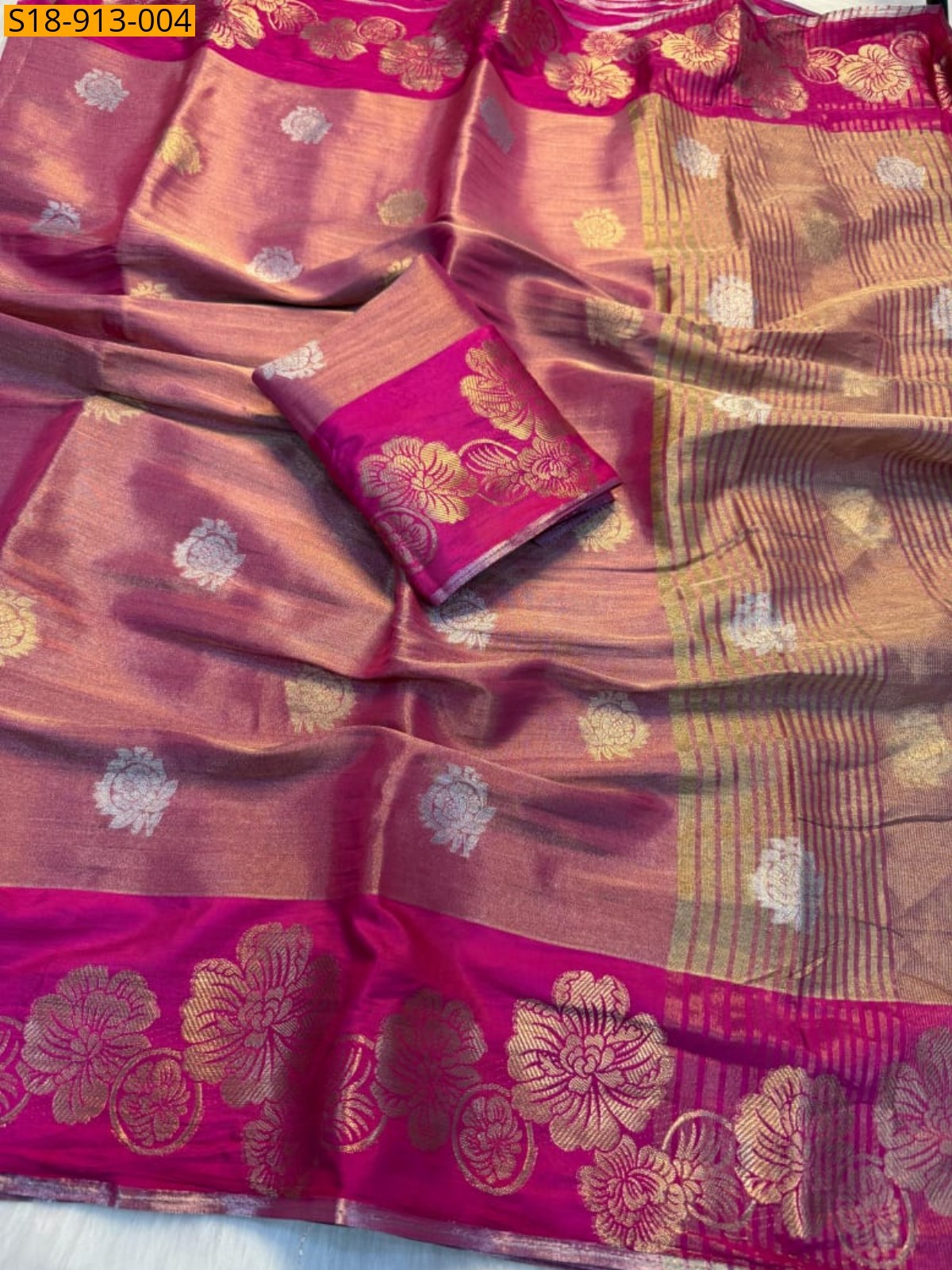 Pink Fancy Tissue silk saree