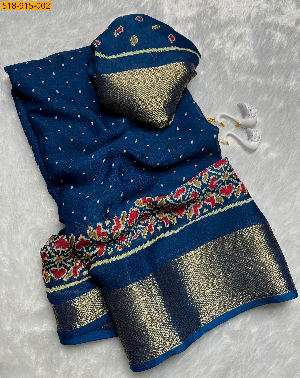 Navy Blue Fancy marsh mellow saree