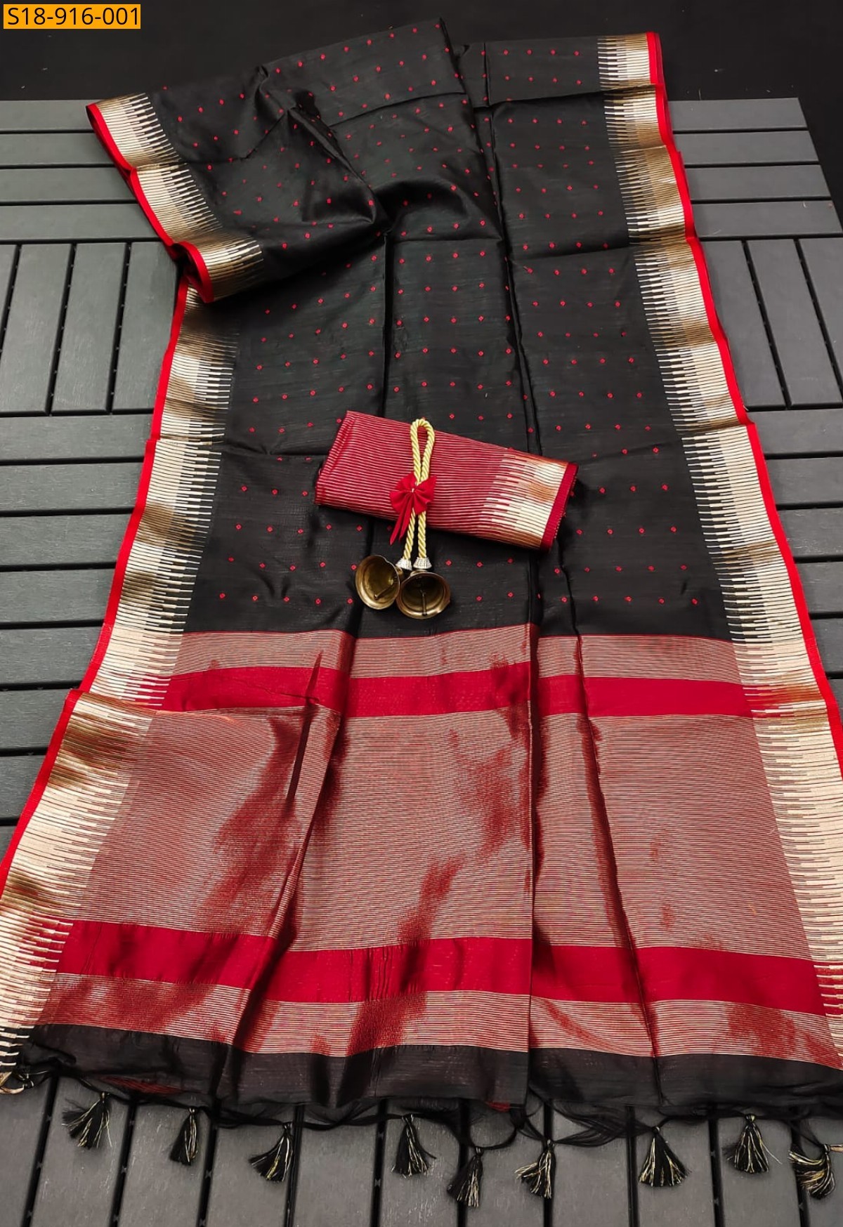 Black Fancy  Semi Tussar Silk saree