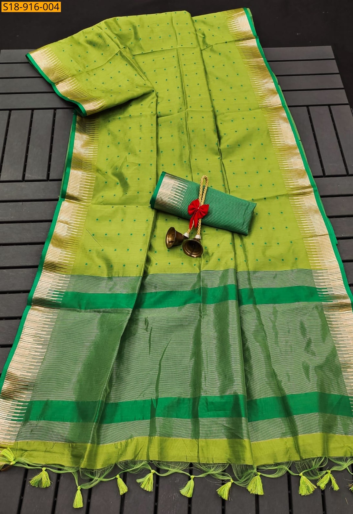 Green Fancy  Semi Tussar Silk saree