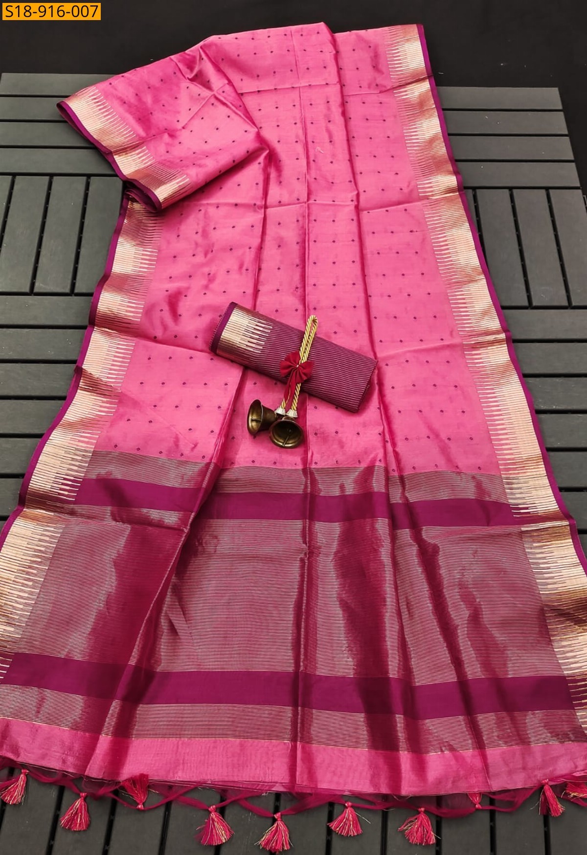 Baby Pink Fancy  Semi Tussar Silk saree