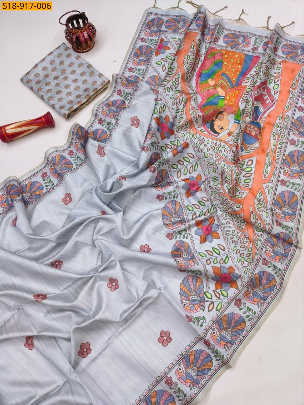 Fancy Soft Tussar Silk saree