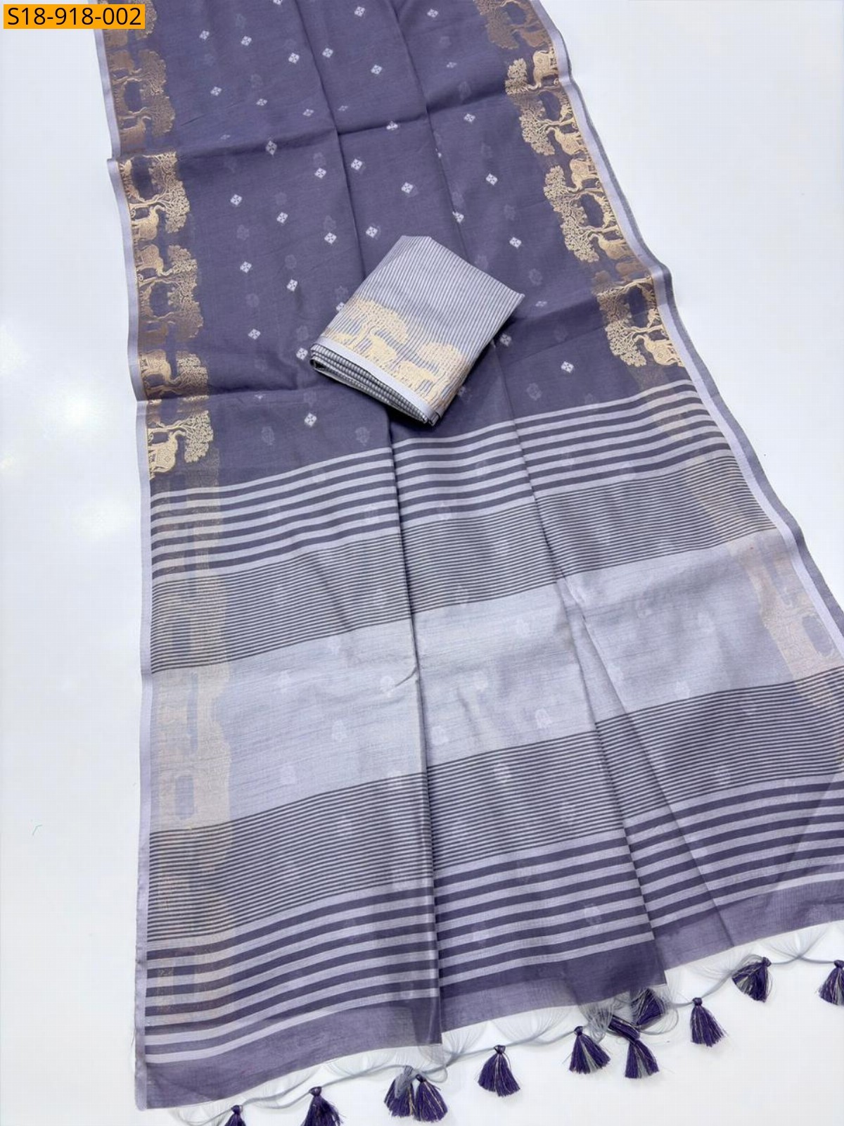 Dark purple Fancy Khadi Raw Silk Saree