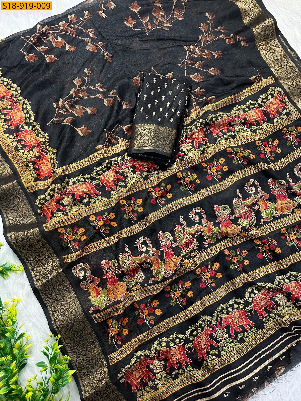 Black Fancy Massmellow Saree