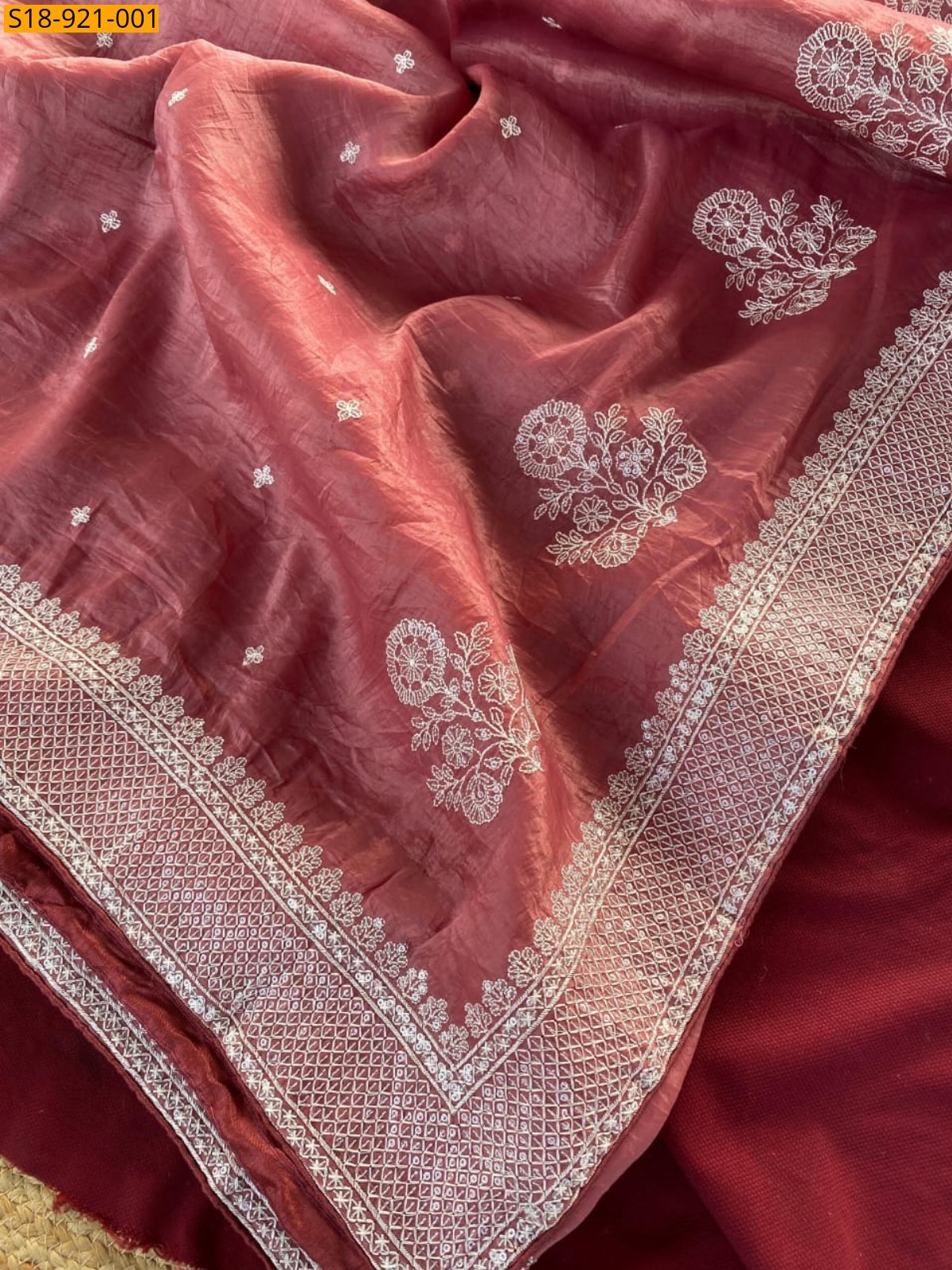Onion Pink Fancy Germen Crush Saree