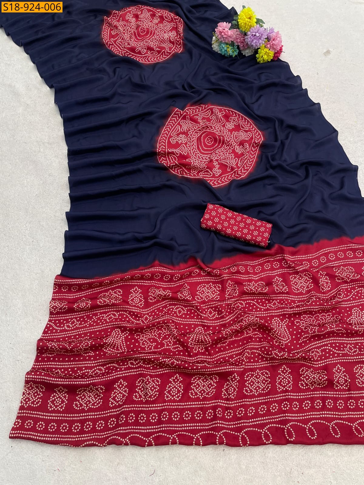Navy blue Fancy Gajji Soft Silk Saree