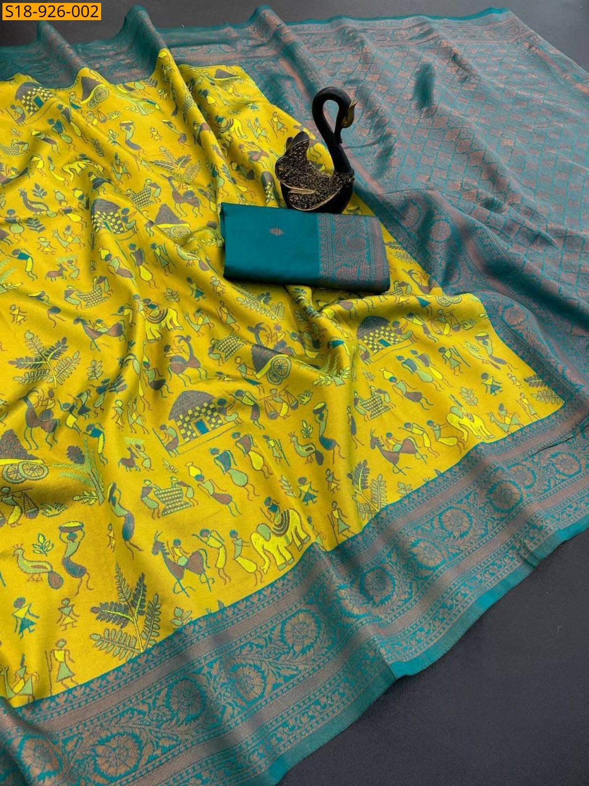 Yellow Fancy Tissue Silk Saree
