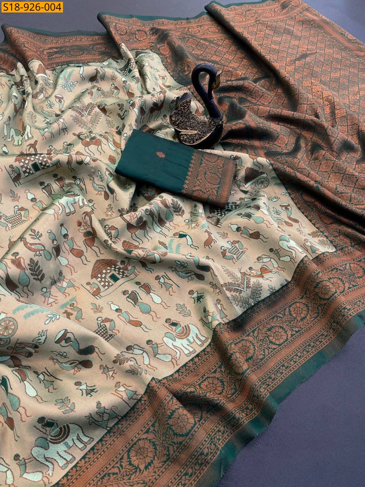 Light Green Fancy Tissue Silk Saree