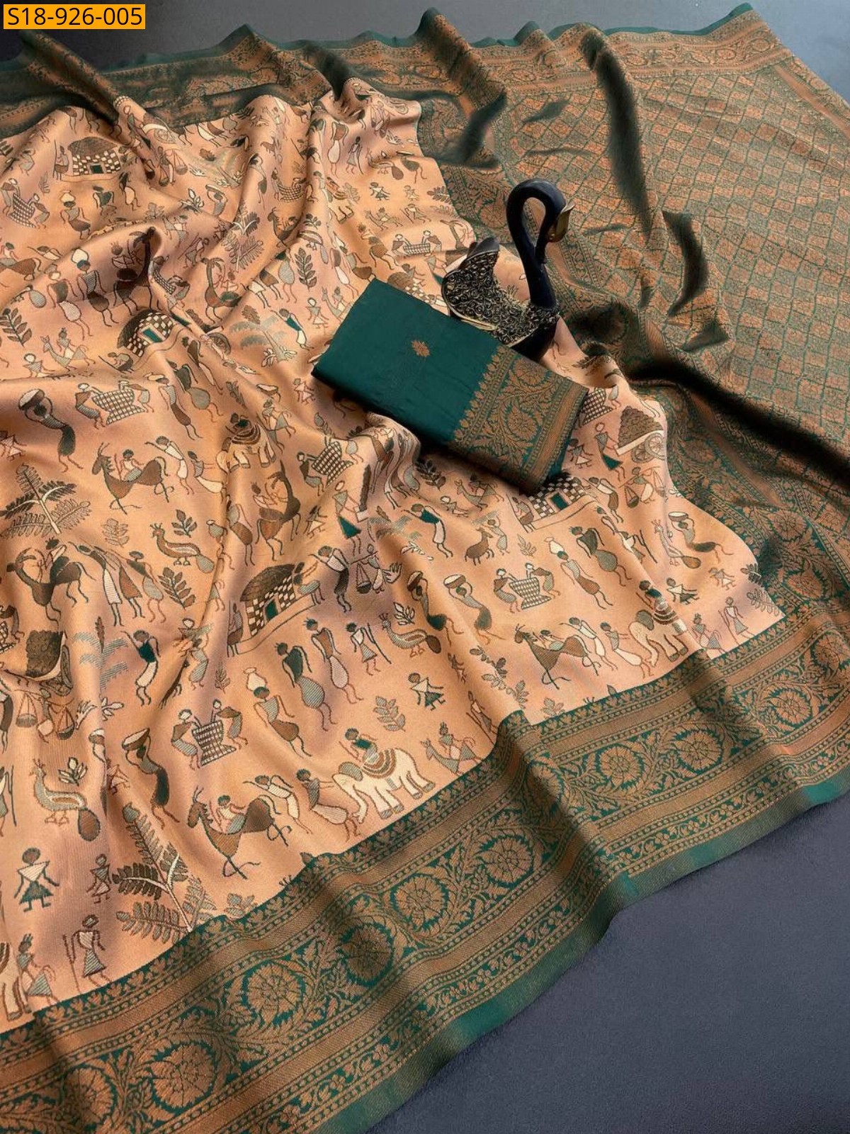 Peach Fancy Tissue Silk Saree