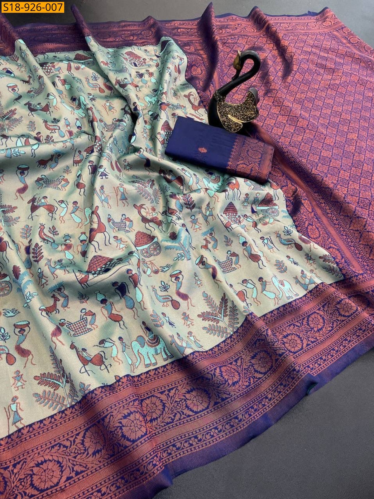Green Fancy Tissue Silk Saree
