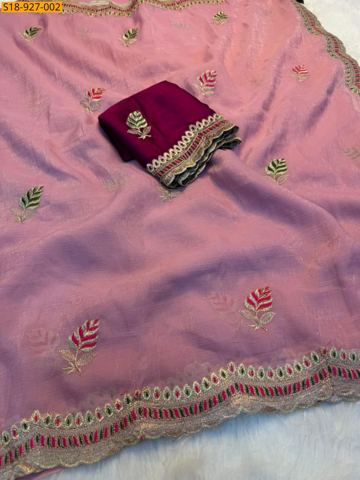 Pink Fancy Soft Crunchy Saree