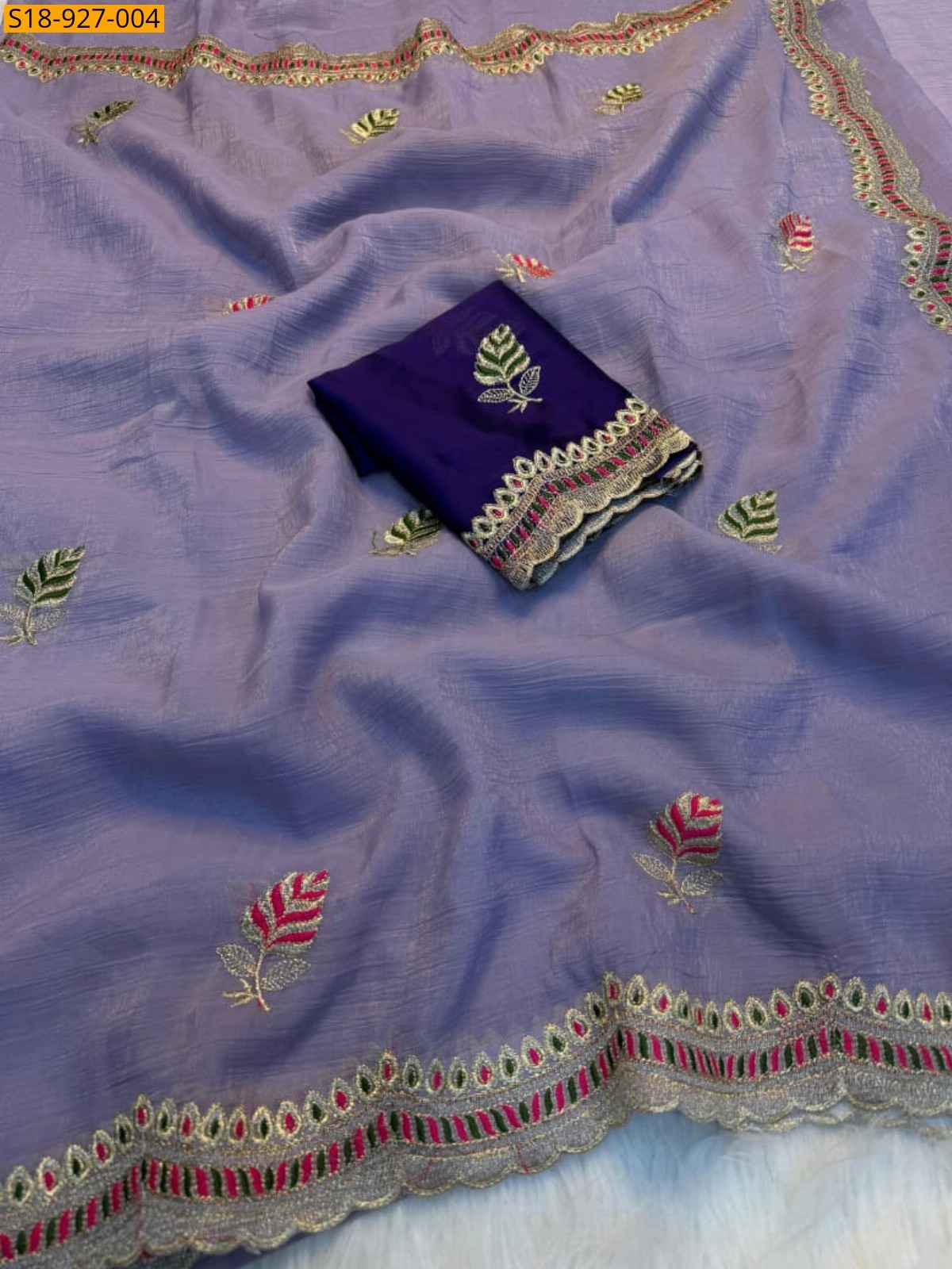 Lavender Fancy Soft Crunchy Saree