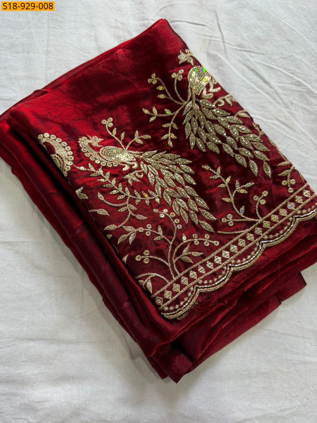 Maroon Fancy Space Sattin Saree