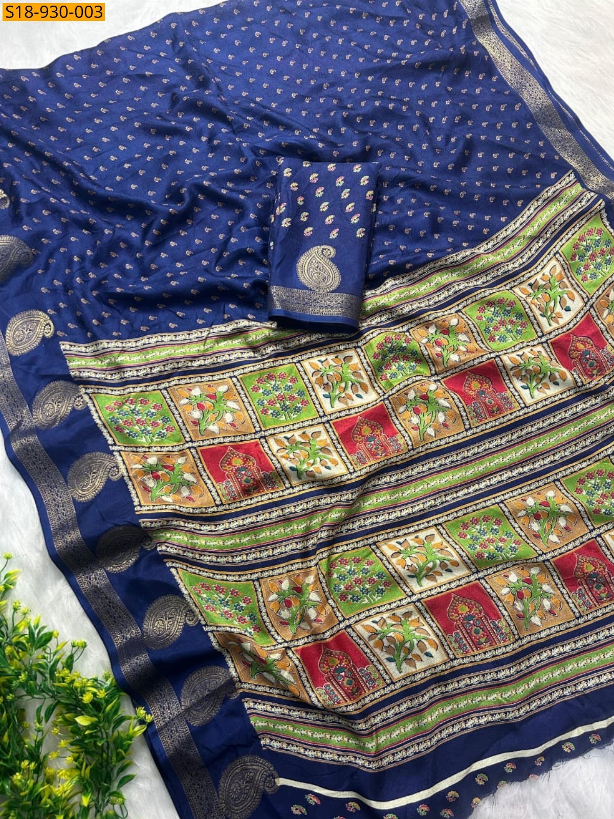 Blue Fancy Massmellow Saree