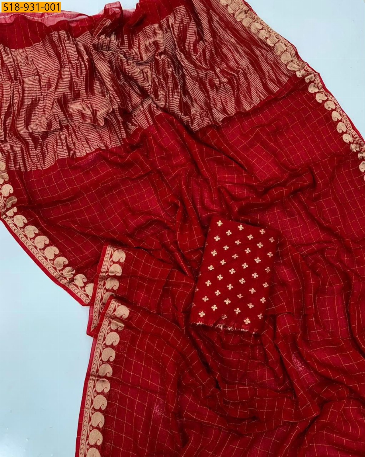 Red Fancy Viscose Georgette Saree