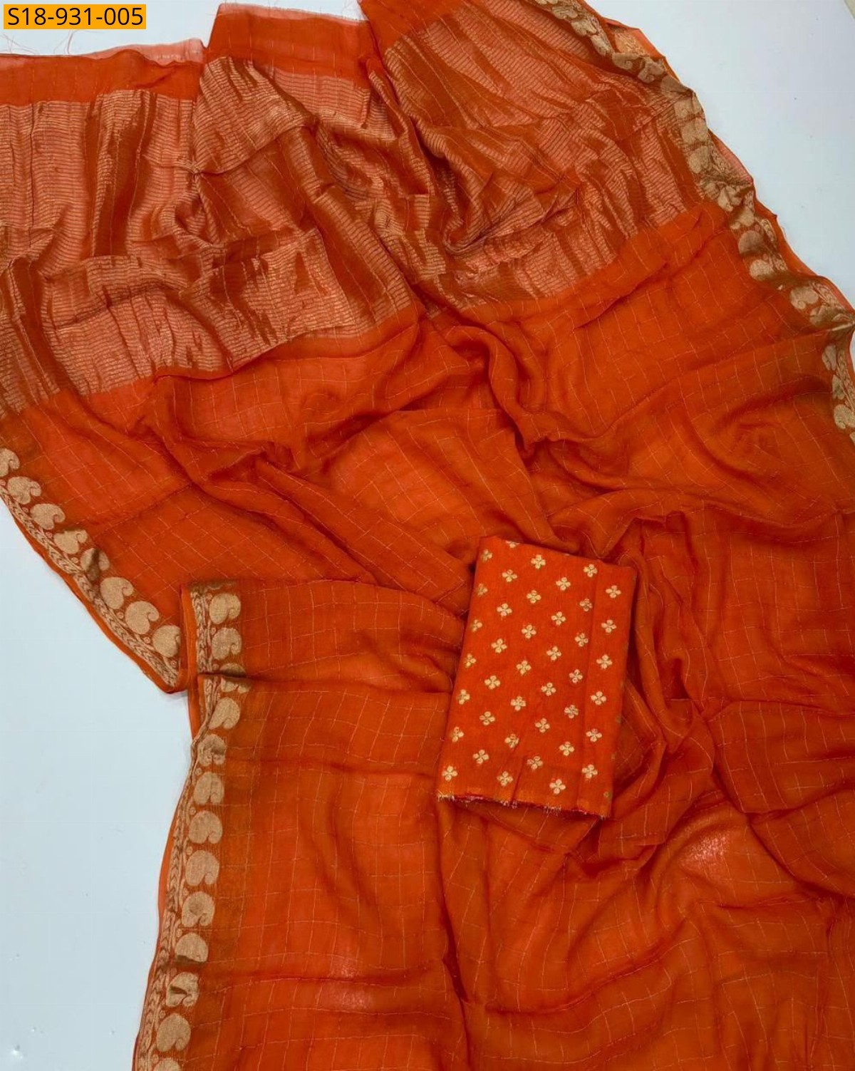 Orange Fancy Viscose Georgette Saree