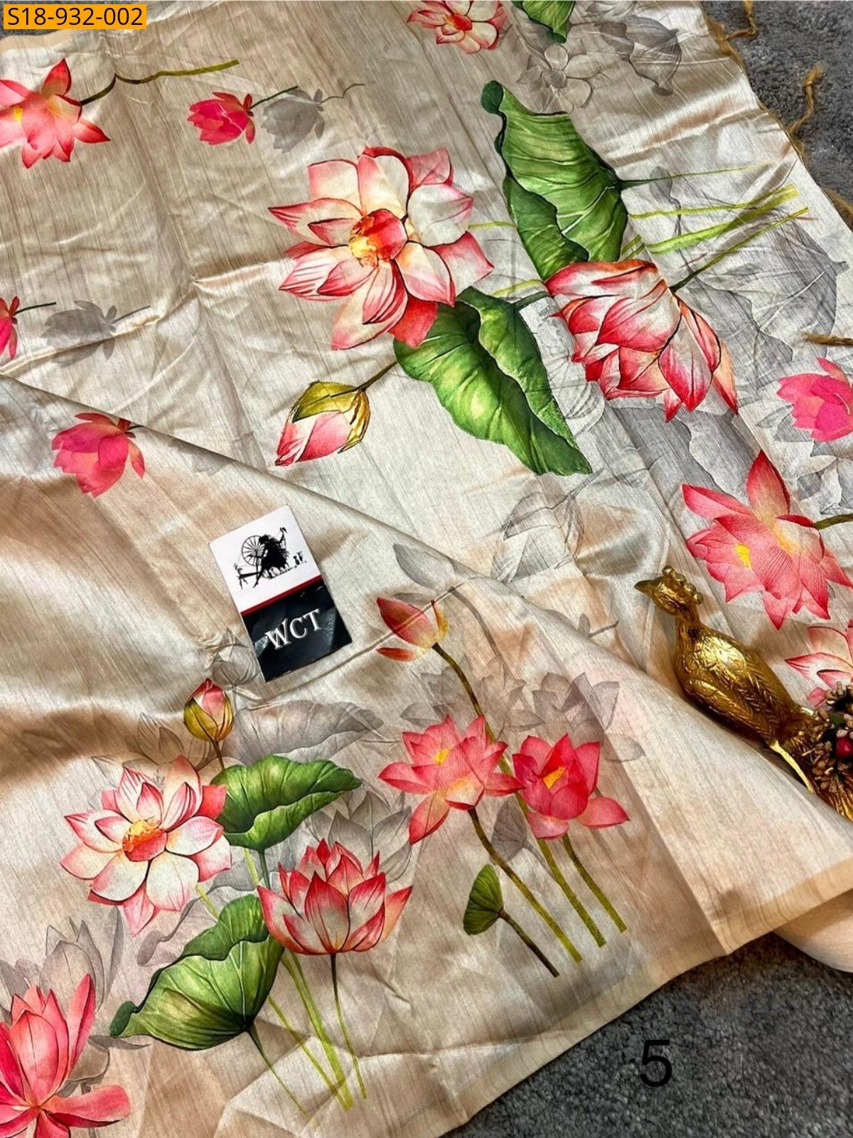 Sandal Fancy Soft Tussar Silk Saree