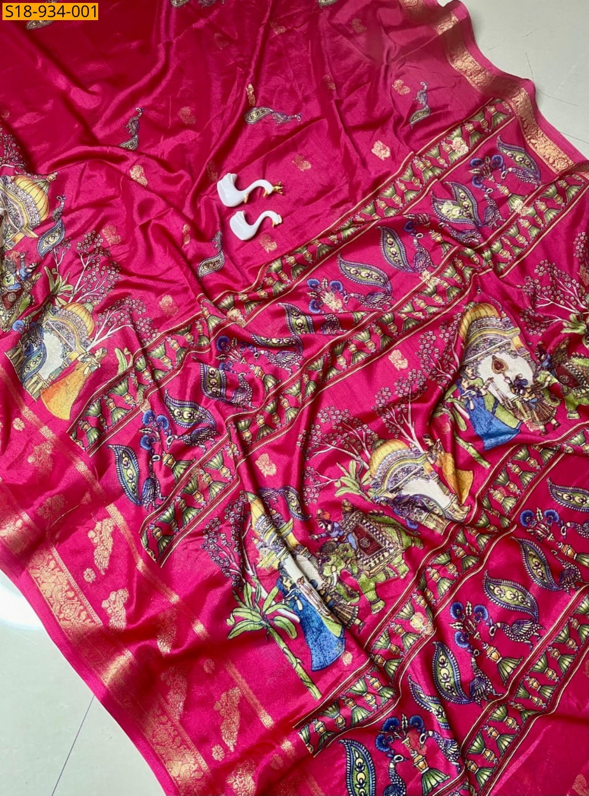Pink Fancy Crape Silk Saree