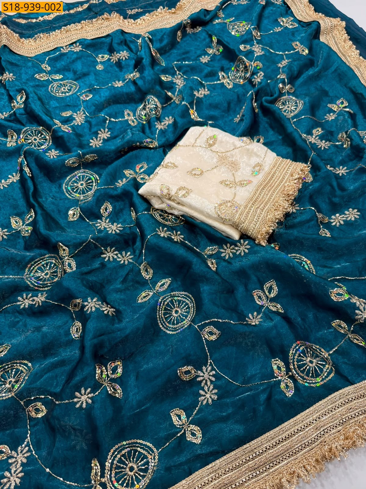 Morpitch Fancy Space Satin sarees