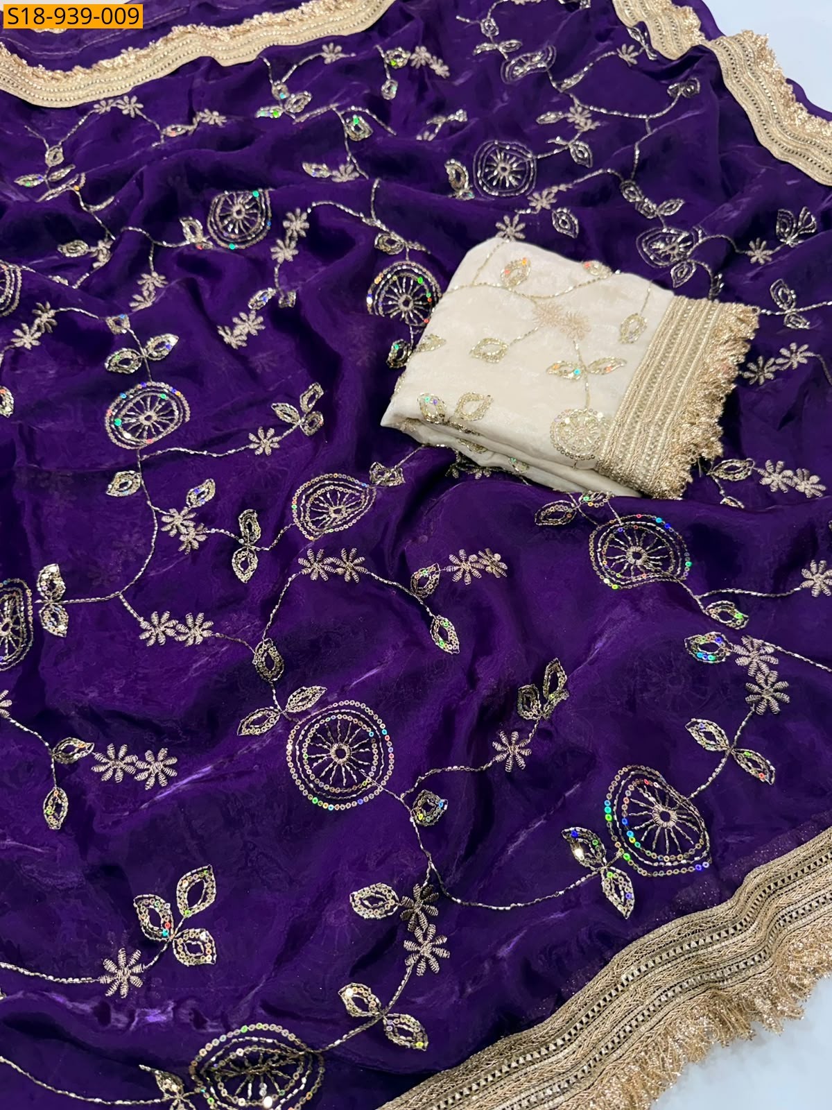 Violet Fancy Space Satin sarees