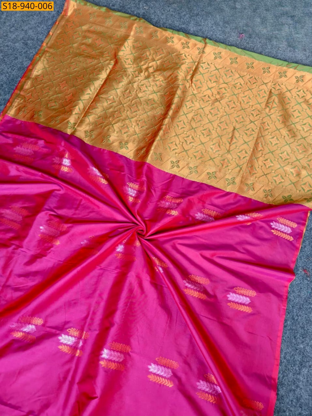 Pink Fancy Pattu base Saree