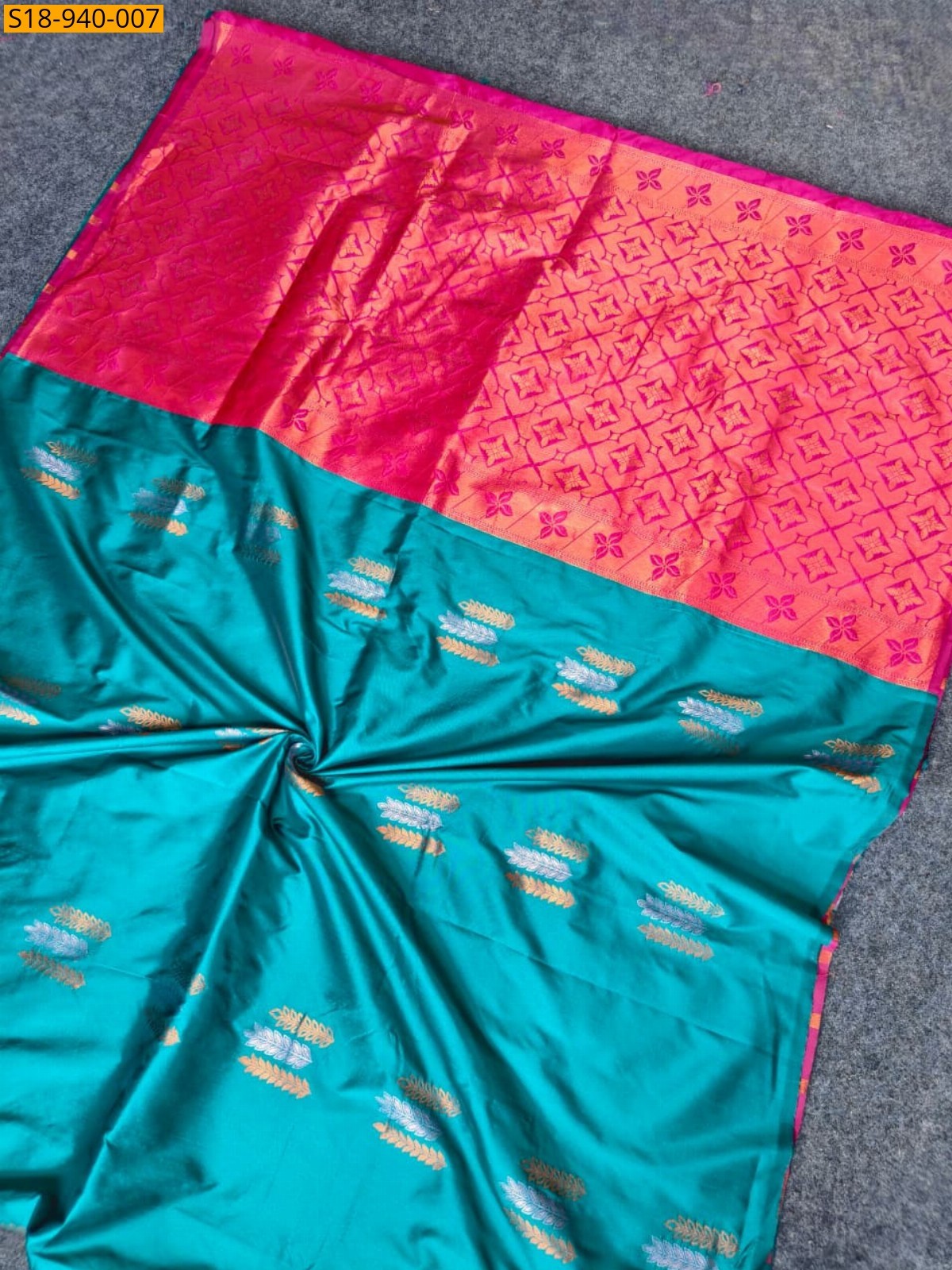 Sky Blue Fancy Pattu base Saree