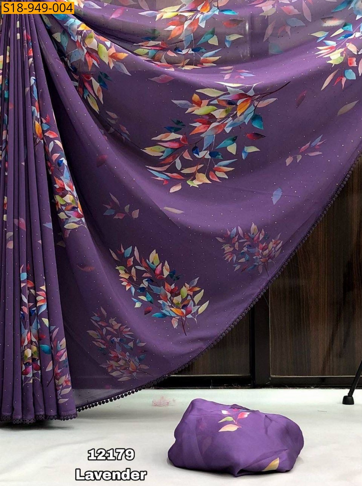 Fancy Georgette Blooming Saree - Lavender