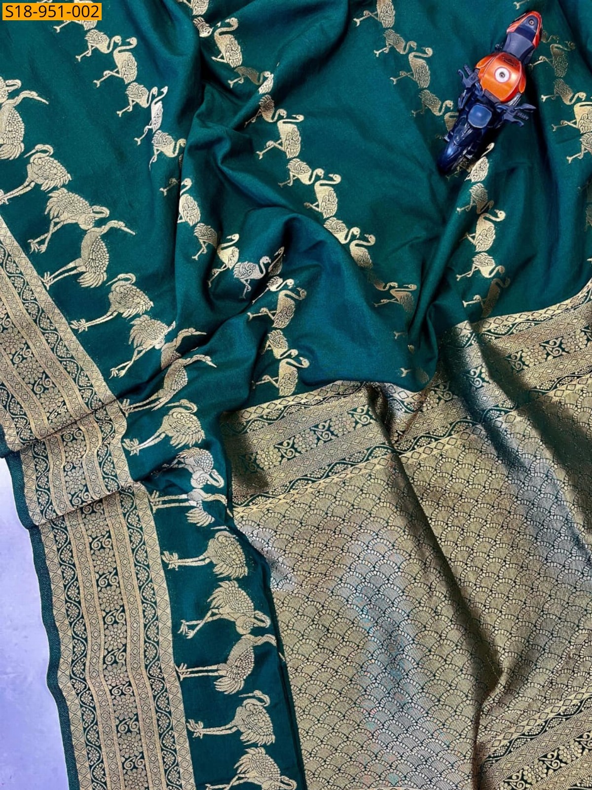 Green Fancy viscose crepe Silk Saree