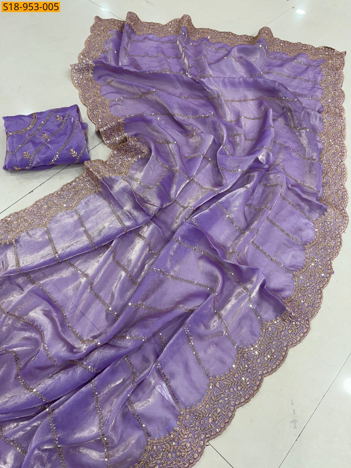 Violet Fancy Space Satin Saree