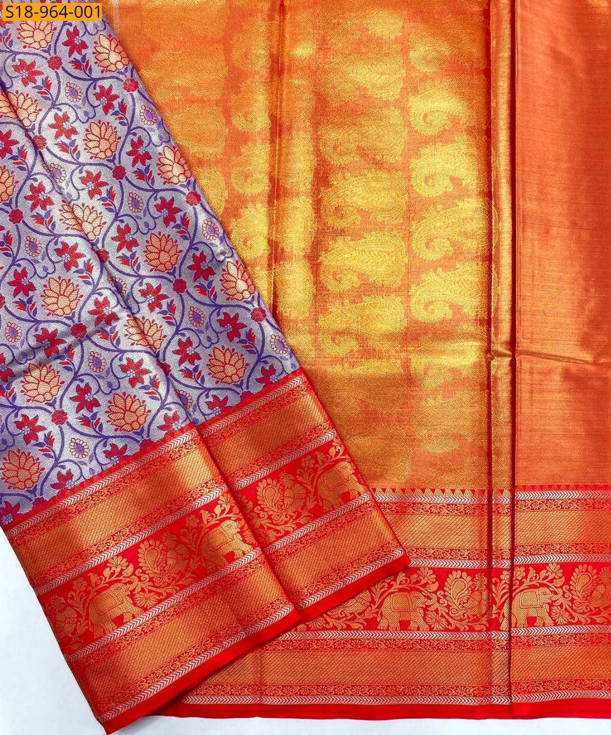Violet Fancy kanjivaram semi silk Saree