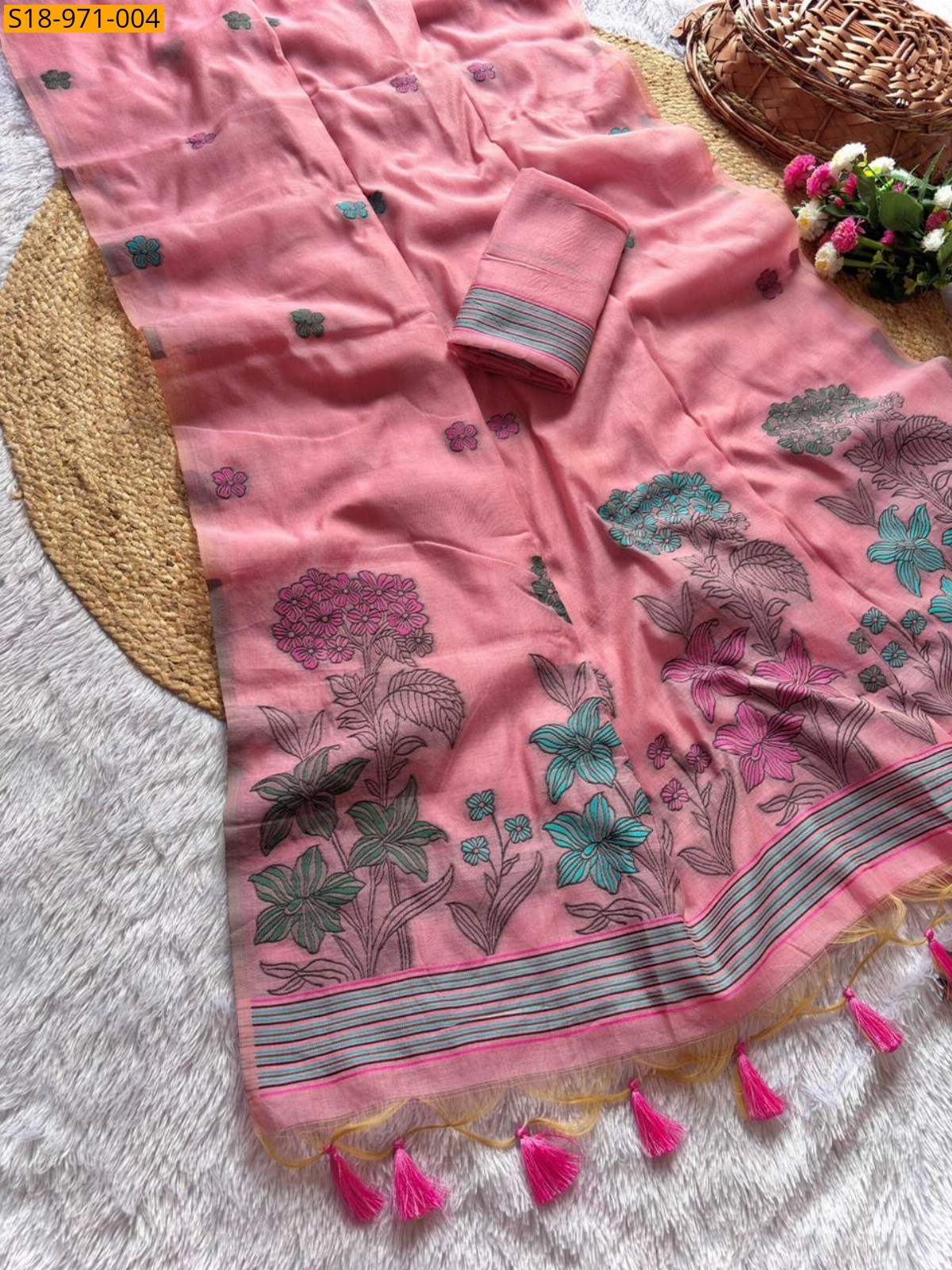 Fancy Soft Muga Cotton Saree