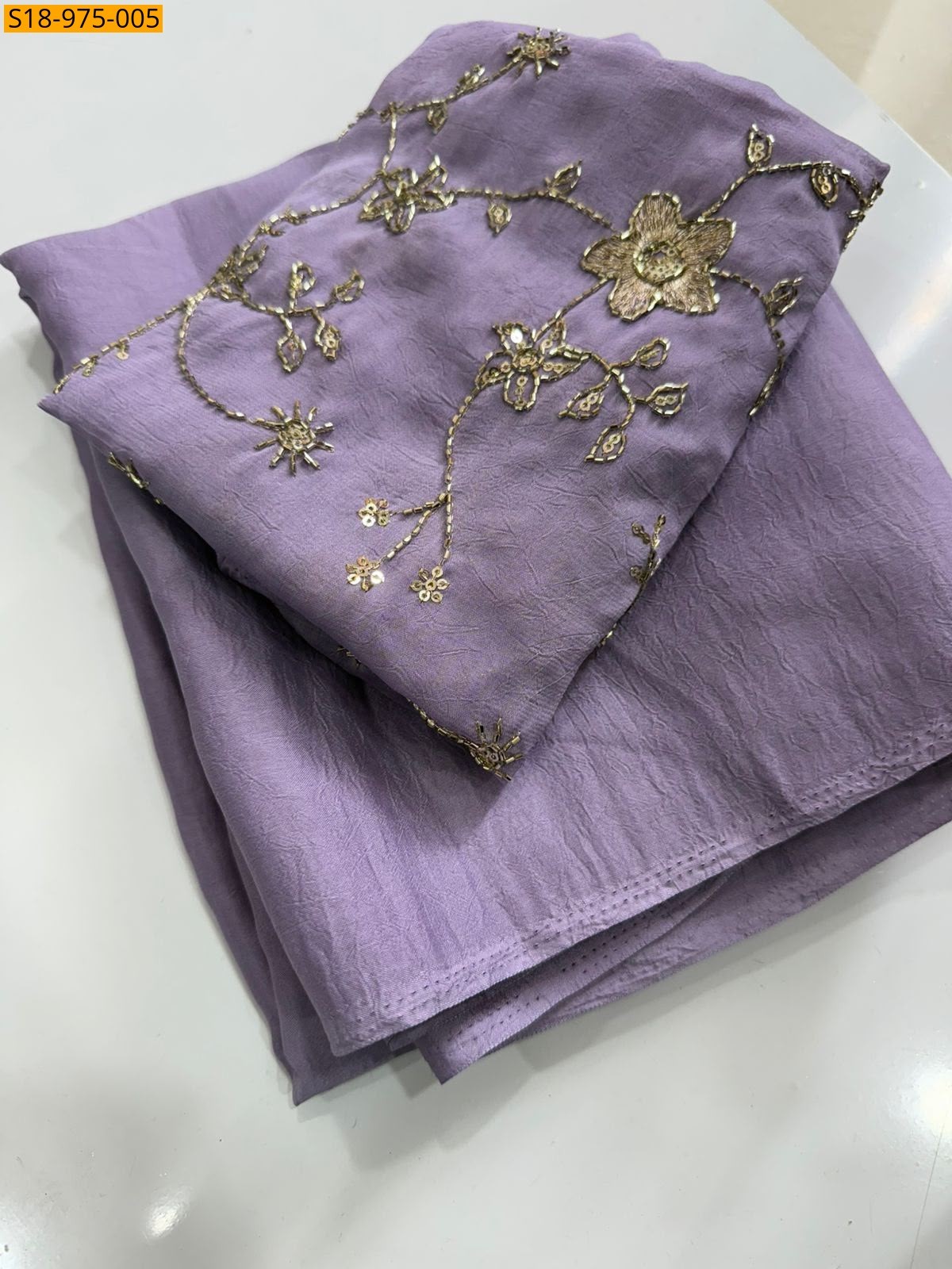 Lavender Fancy Rangoli Crush Saree