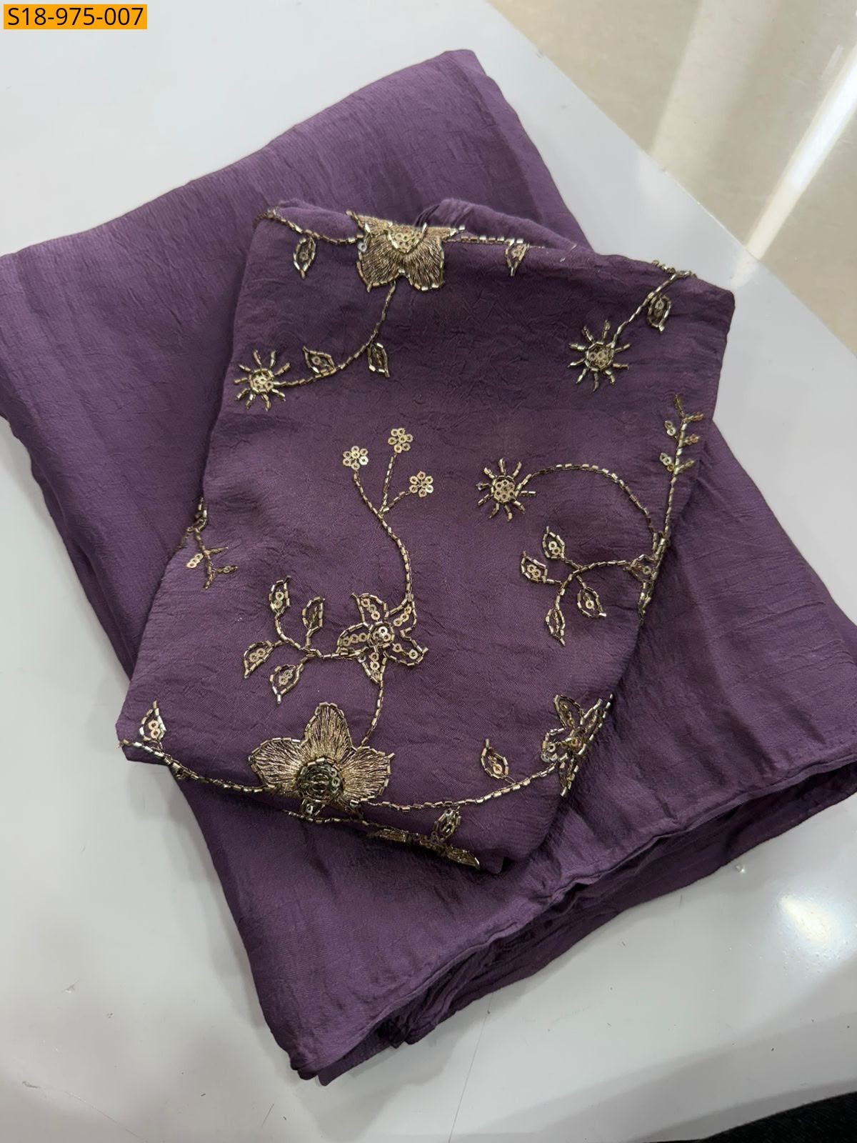 Light Purple Fancy Rangoli Crush Saree