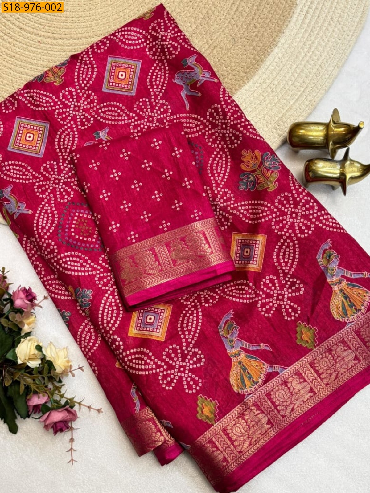Pink Fancy Tussar Silk Saree