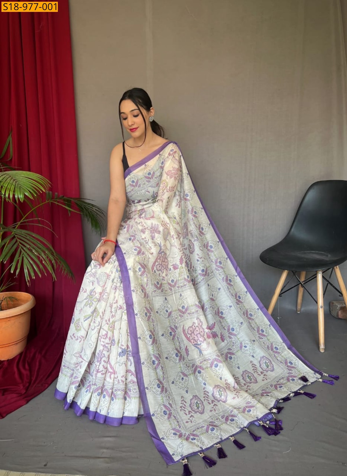 Violet Fancy Malai Cotton Sarees