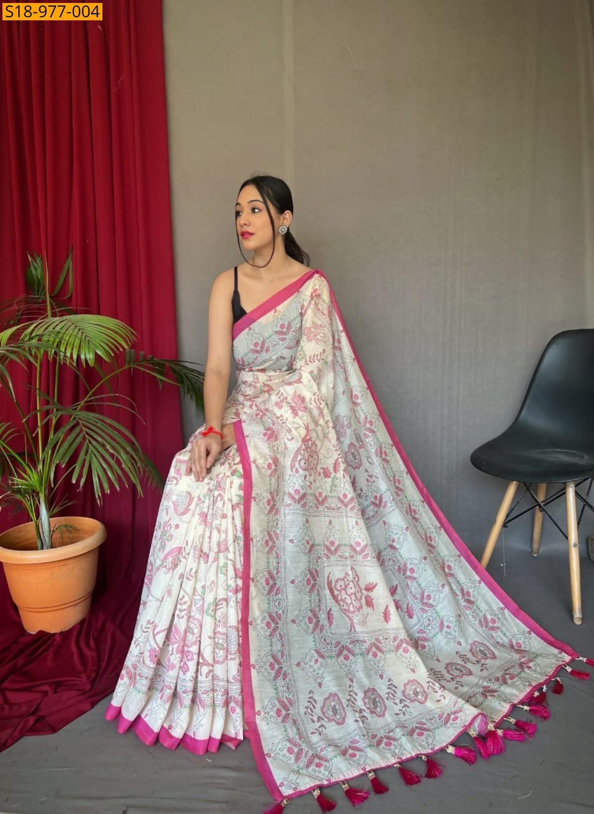 Pink Fancy Malai Cotton Sarees