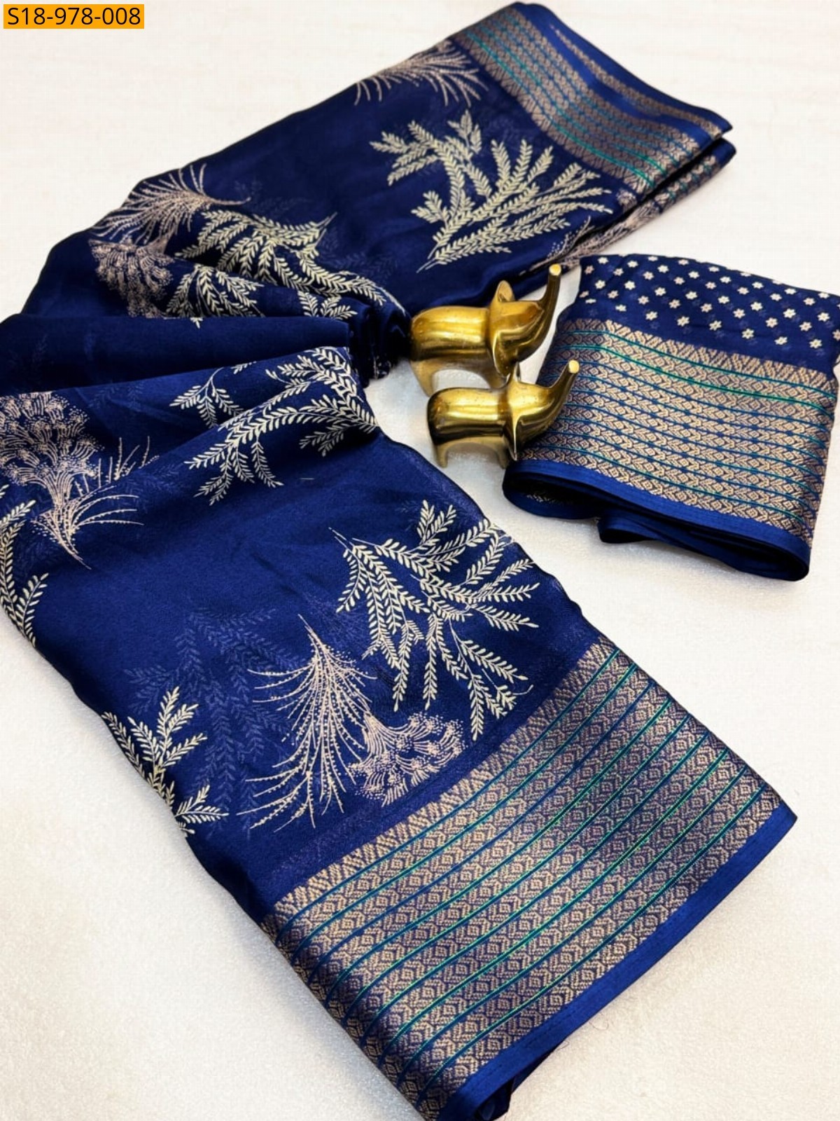 Navy Blue Fancy Marshmellow Sarees