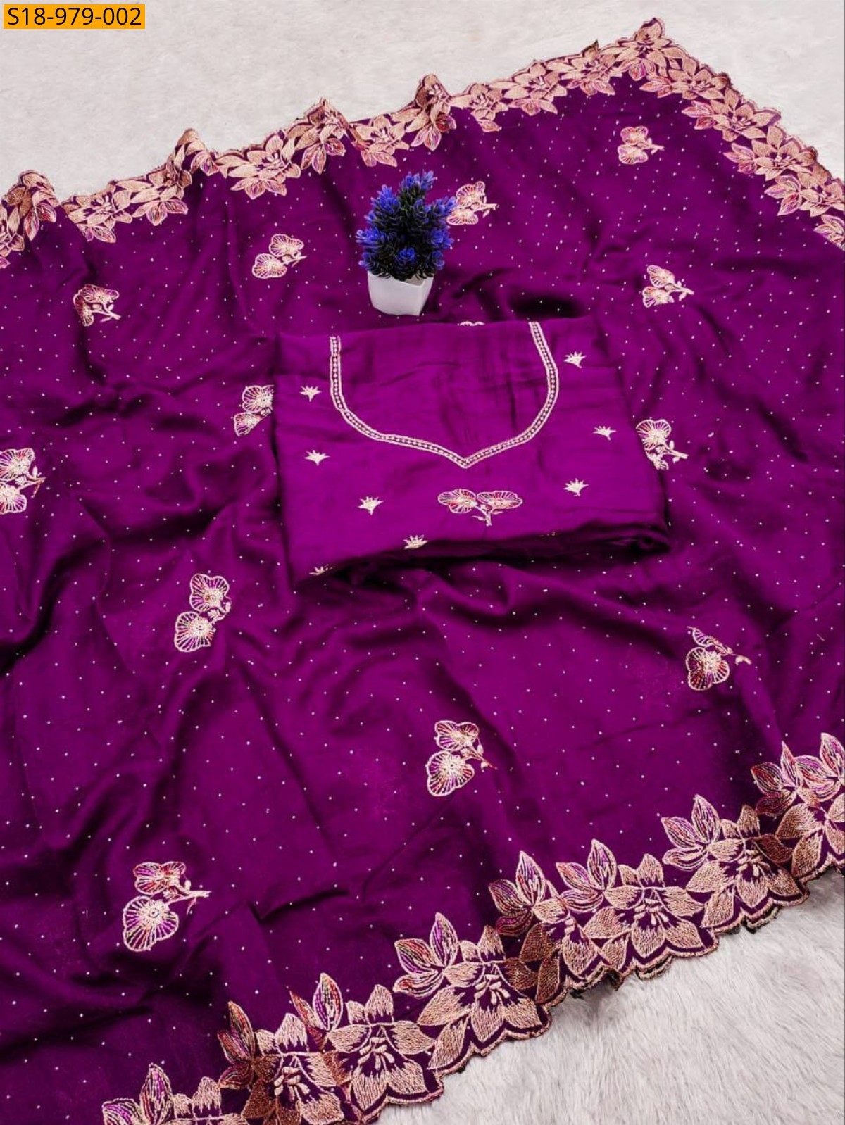 Wine Fancy Vichitra Silk Sarees