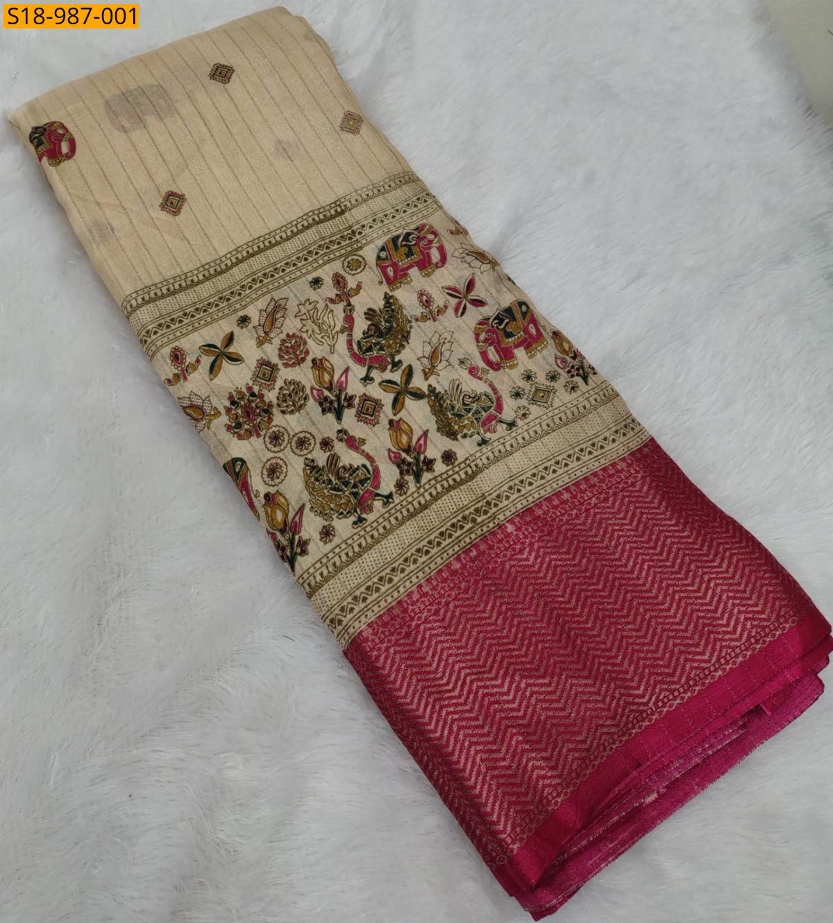 Pink Fancy Soft Dola Silk Sarees