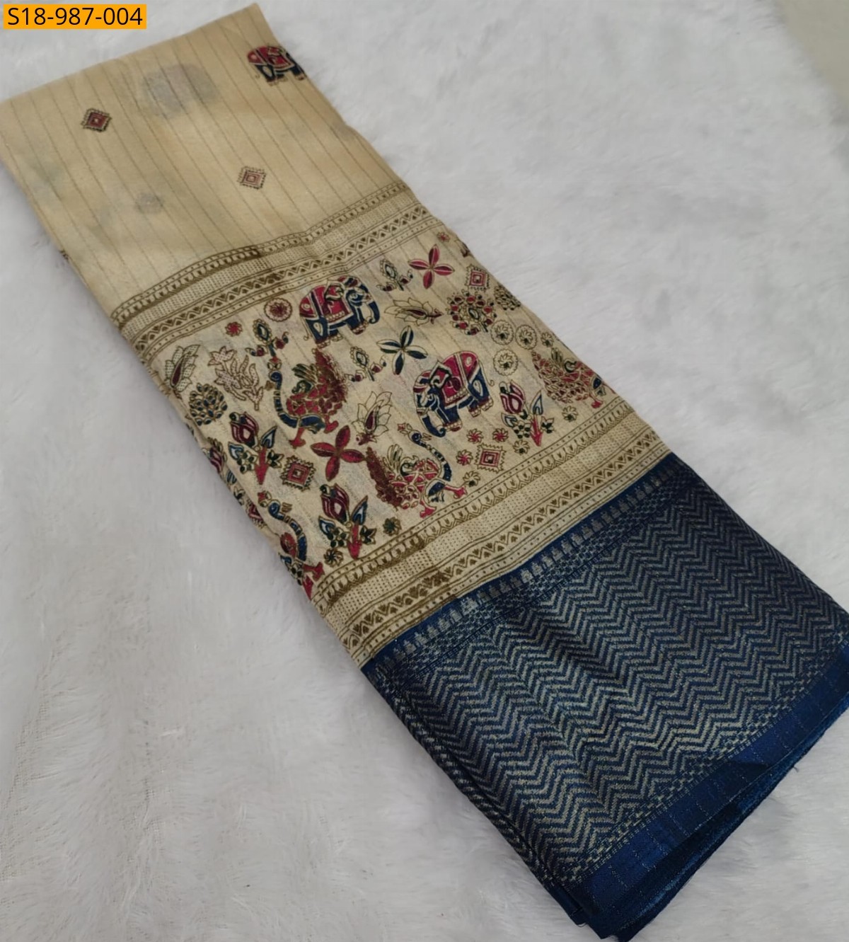 Blue Fancy Soft Dola Silk Sarees