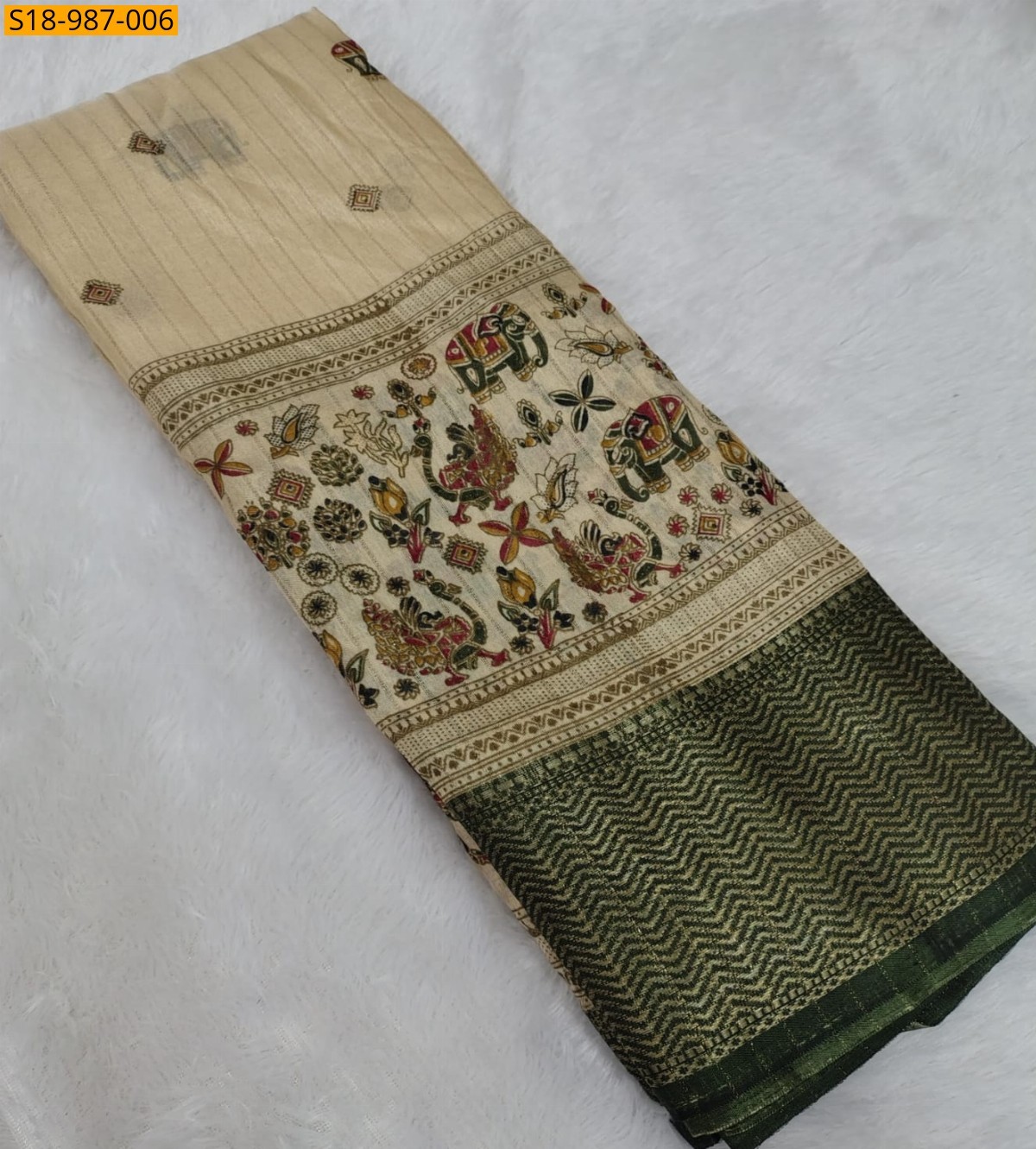 Green Fancy Soft Dola Silk Sarees