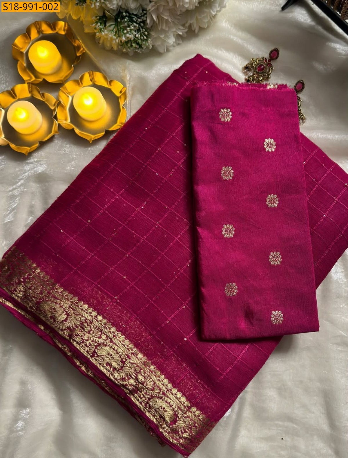 Pink Fancy Viscose Georgette Sequence Saree