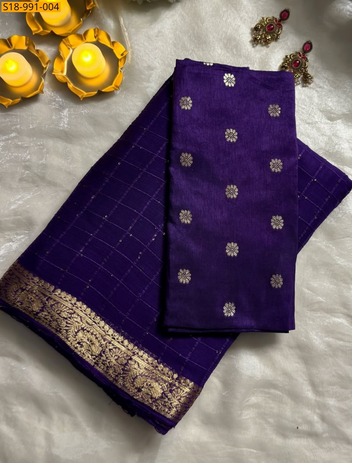 Violet Fancy Viscose Georgette Sequence Saree