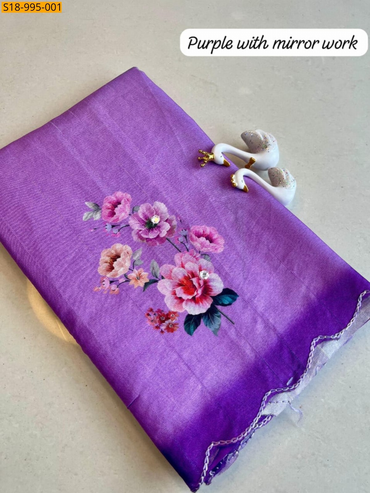 Purple Fancy Tussar Silk Sarees