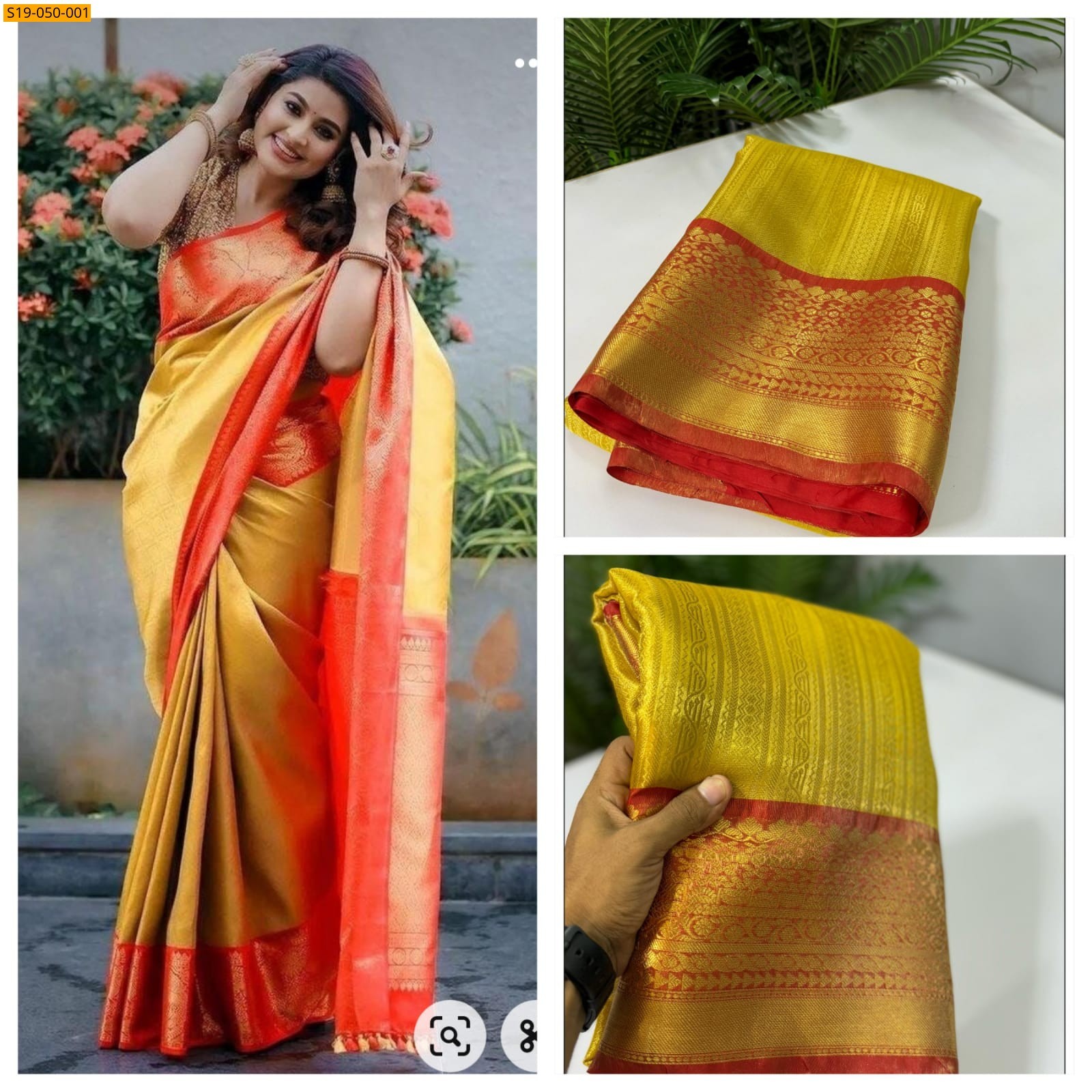 Gold Banaras tissue silk sarees