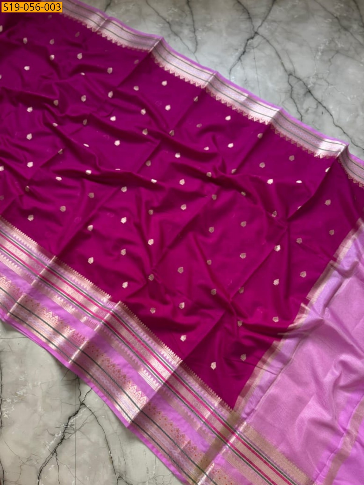 Magenta Banarasi silk  saree