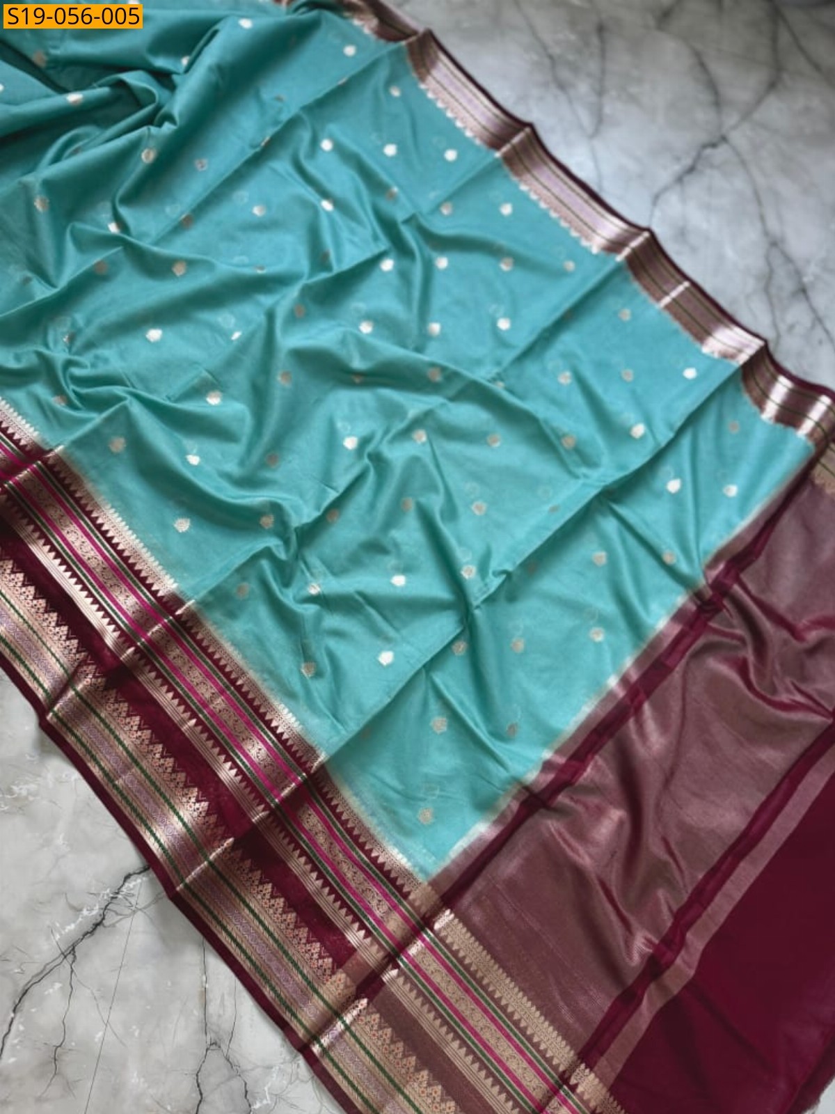 Sky Blue Banarasi silk  saree